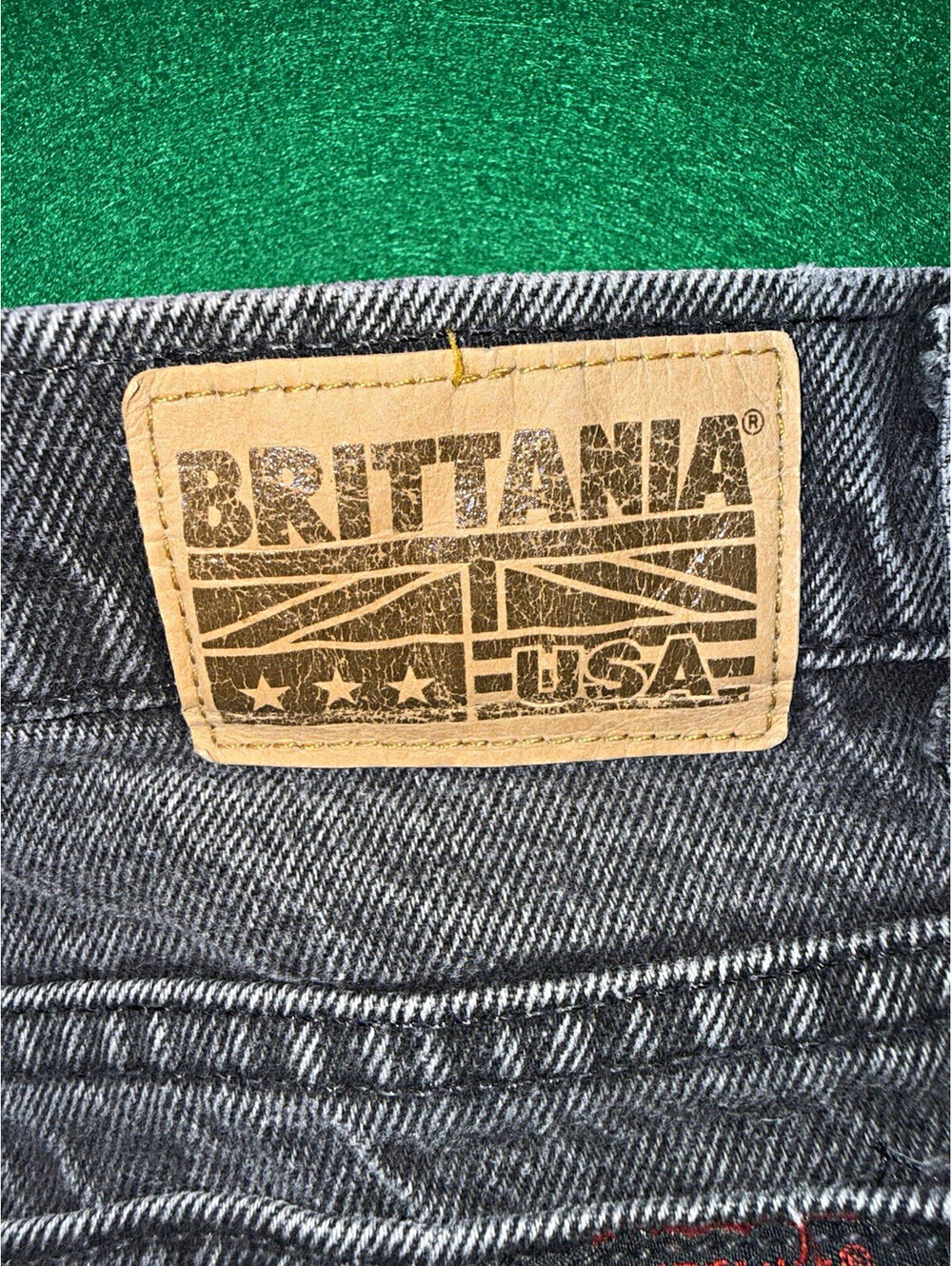 Vintage 90s Brittania Mens Jeans Faded Black Gray Straight Leg Denim